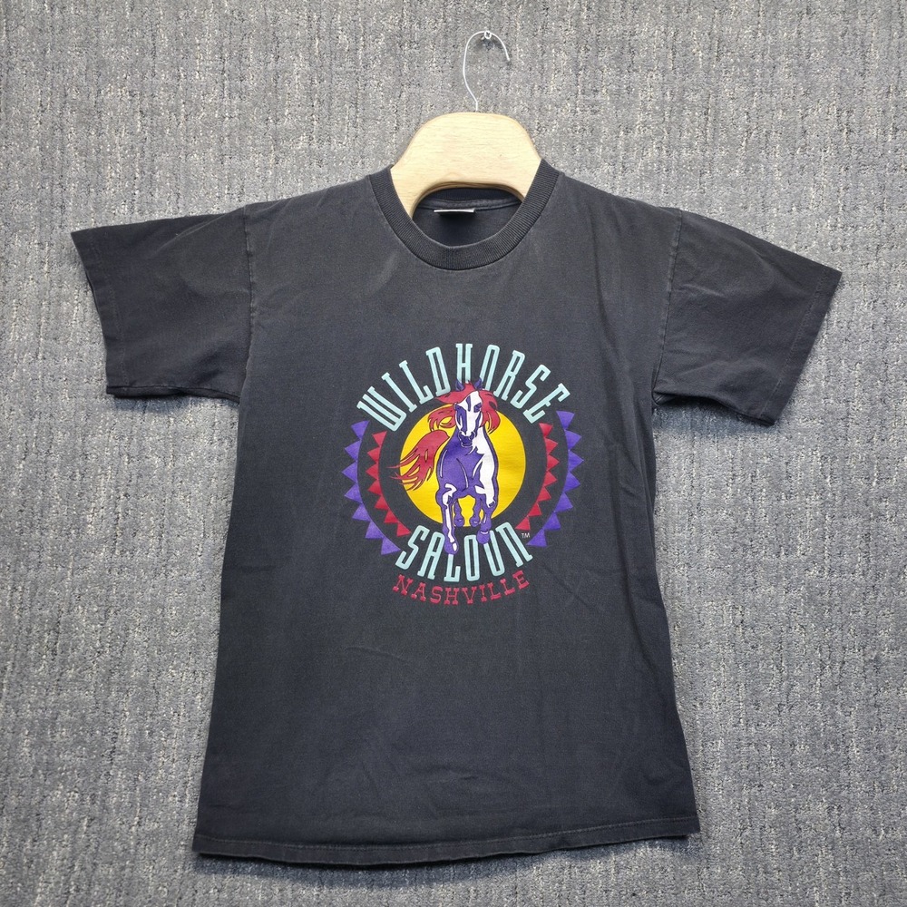 Vintage 90s Wildhorse Saloon‎ Nashville T-Shirt Medium Oneita Made USA Horse Tee